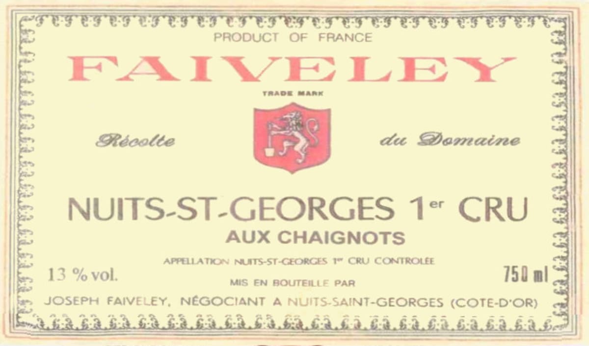 Faiveley Nuits-Saint-Georges Aux Chaignots Premier Cru 1997 Front Label