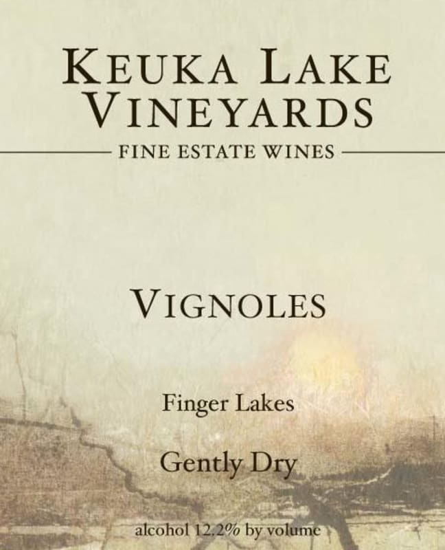 Keuka Lake Vineyards Gently Dry Vignoles 2013 Front Label