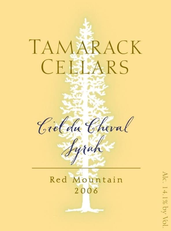 Tamarack Cellars Ciel du Cheval Syrah 2006 Front Label