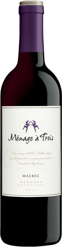 Menage a Trois Malbec 2014 Front Bottle Shot