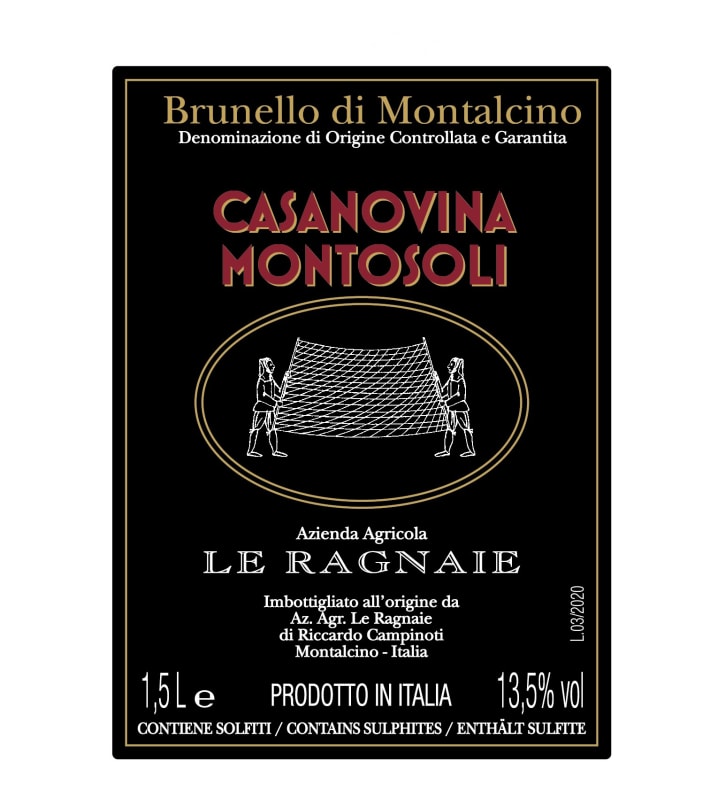 Le Ragnaie Casanovina Montosoli Brunello di Montalcino (1.5 Liter Magnum) 2017 Front Label