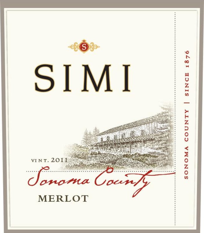 Simi Sonoma County Merlot 2011 Front Label