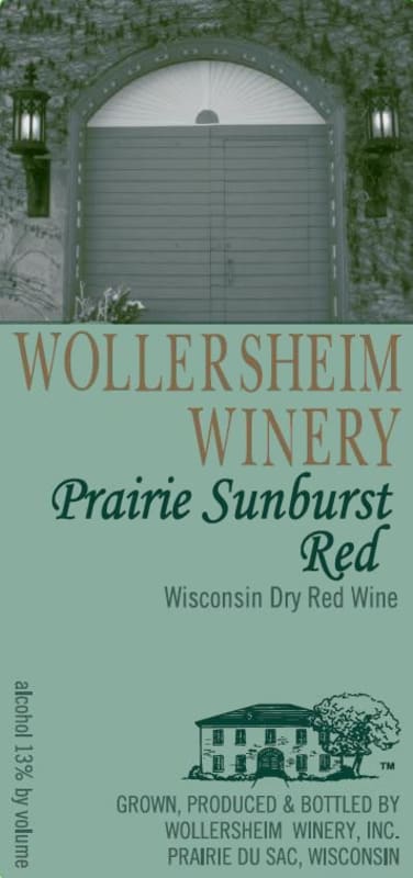 Wollersheim Winery Prairie Sunburst Red 2015 Front Label