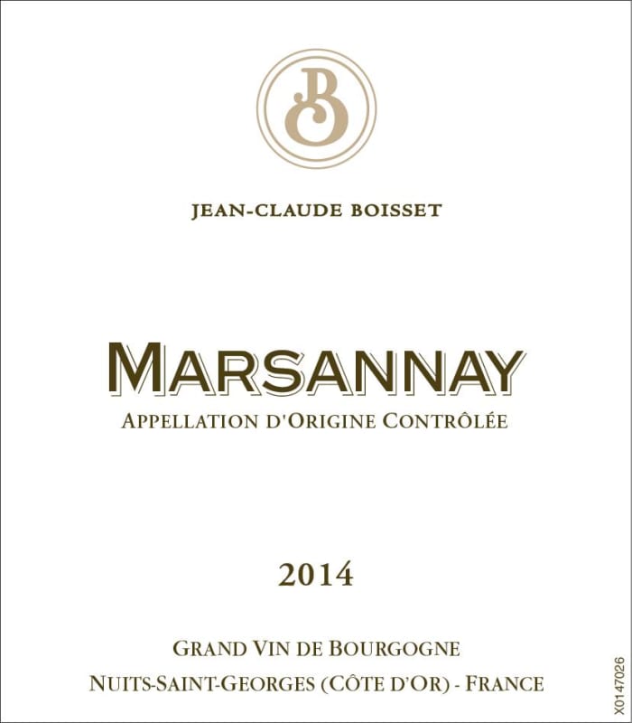 Jean-Claude Boisset Marsannay Blanc 2014 Front Label