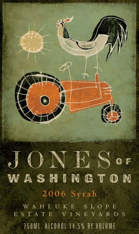 Jones of Washington Wine Estate Vineyards Syrah 2006 Front Label