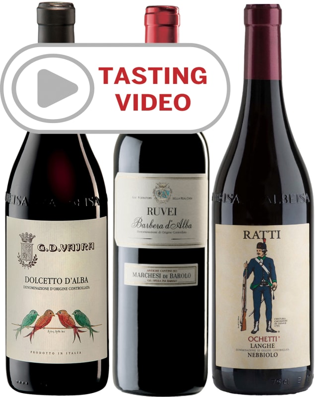 Piedmont Red Wine Trio with Tasting Video Gift Product Image