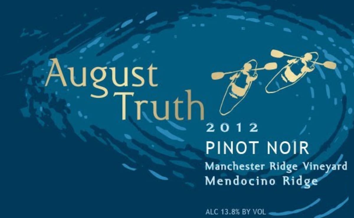 August Truth Manchester Ridge Vineyard Pinot Noir 2012 Front Label
