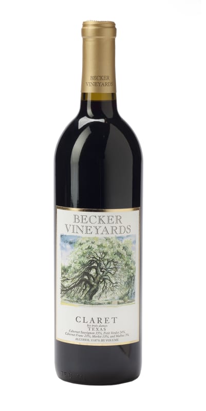 Becker Vineyards Claret 2018 Front Bottle Shot