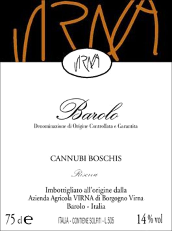 Virna Borgogno Cannubi Boschis Riserva 2006 Front Label