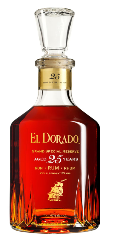El Dorado 25 Year Grand Special Reserve Rum Front Bottle Shot