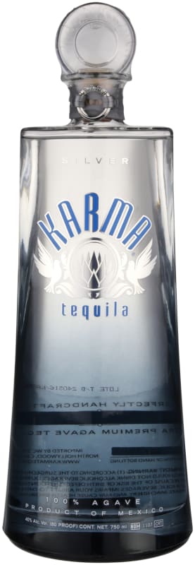 Karma Silver Tequila Front Bottle Shot