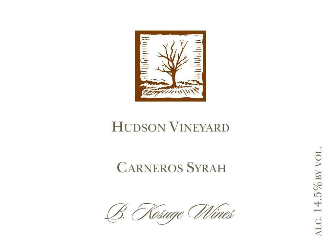 B. Kosuge Hudson Vineyard Syrah 2008 Front Label