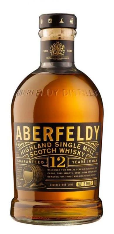 Aberfeldy 12 Year Single Malt Scotch Whisky Front Bottle Shot