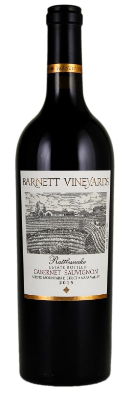 Barnett Vineyards Rattlesnake Cabernet Sauvignon 2015 Front Bottle Shot