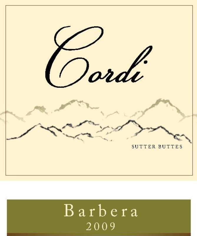 Cordi Winery Barbera 2009 Front Label