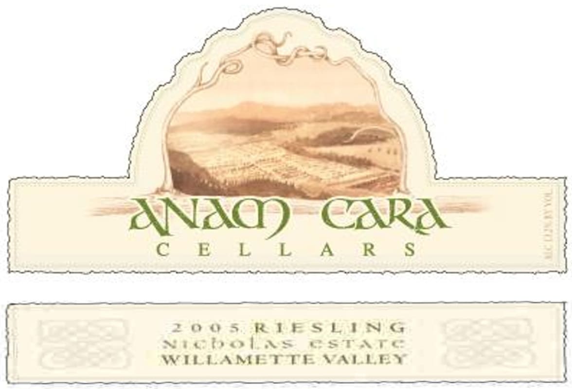 Anam Cara Nicholas Estate Riesling 2005 Front Label