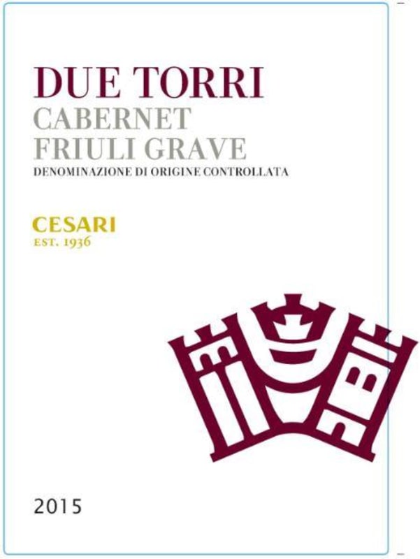 Cesari Due Torri Cabernet Sauvignon 2015 Front Label