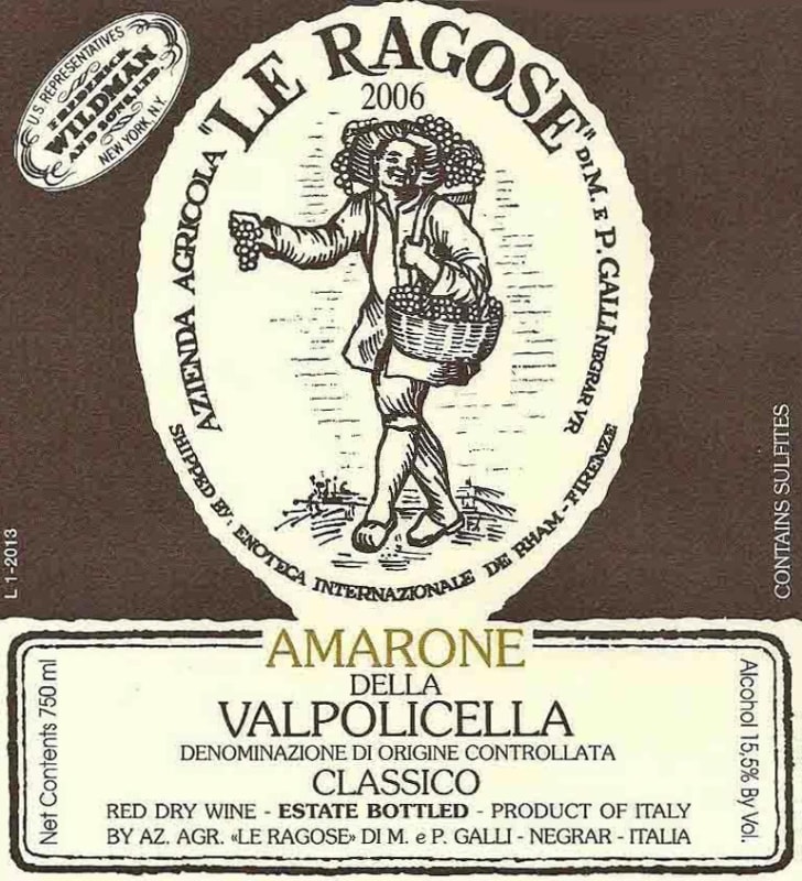 Le Ragose Valpolicella Ripasso Classico Superiore 2013 Front Label