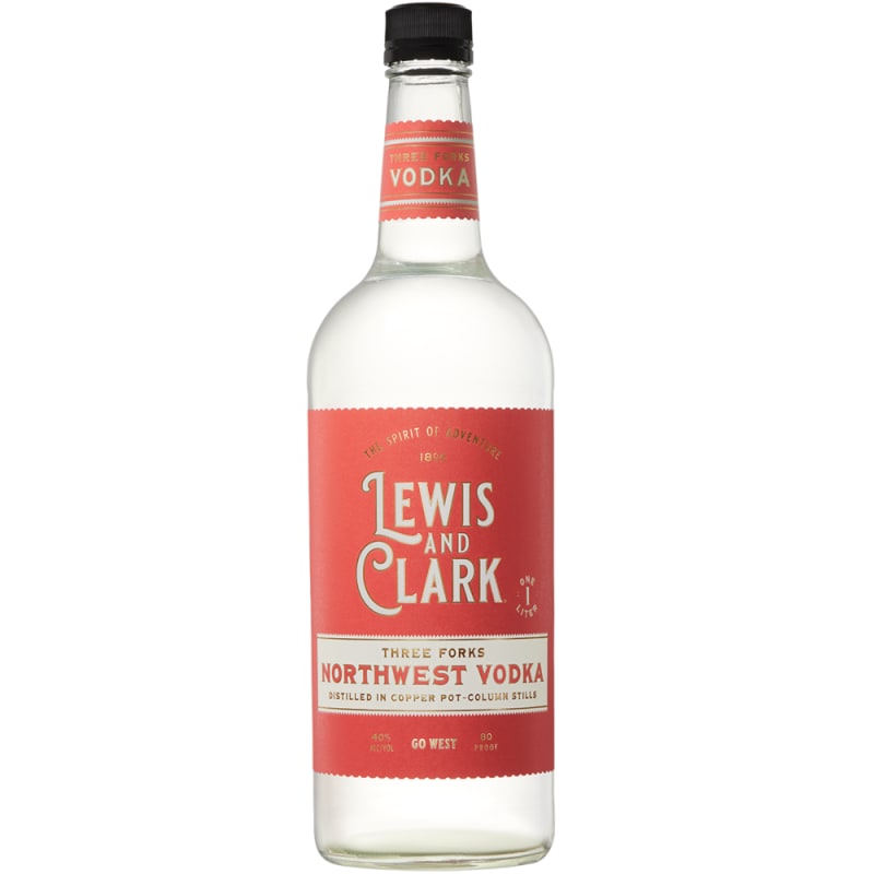 Lewis & Clark 3 Forks Vodka (1 Liter) Front Bottle Shot