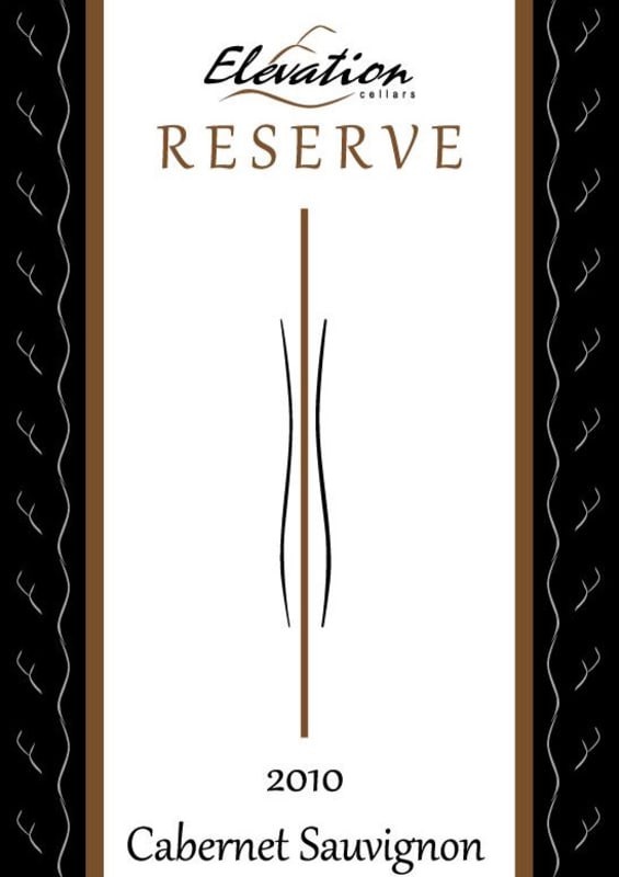 Elevation Cellars Reserve Cabernet Sauvignon 2010 Front Label
