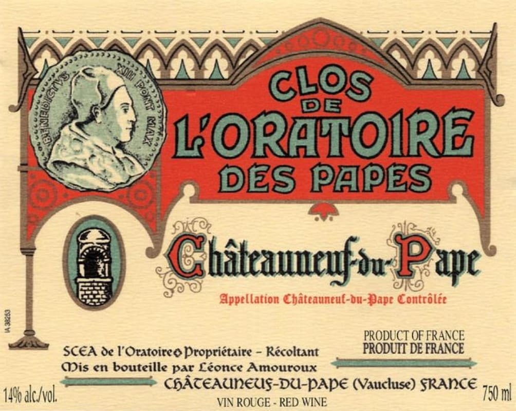 Clos de l'Oratoire des Papes x 2016 Front Label