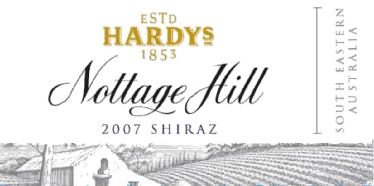 Hardys Nottage Hill Shiraz 2007 Front Label