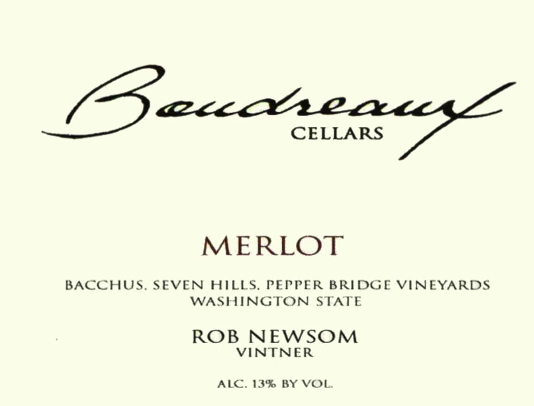 Boudreaux Cellars Merlot 2004 Front Label