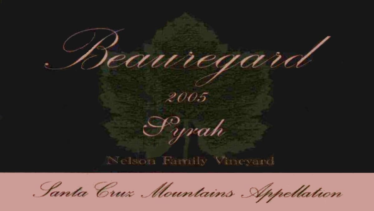 Beauregard Vineyards Nelson Family Vineyard Syrah 2005 Front Label