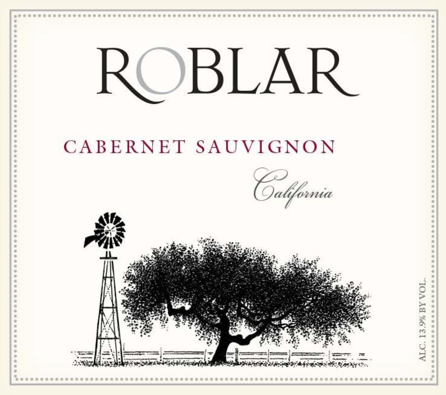 Roblar Winery Cabernet Sauvignon 2018 Front Label