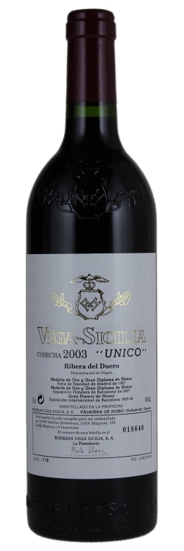 Tempos Vega Sicilia Unico Tinto 2003 Front Bottle Shot