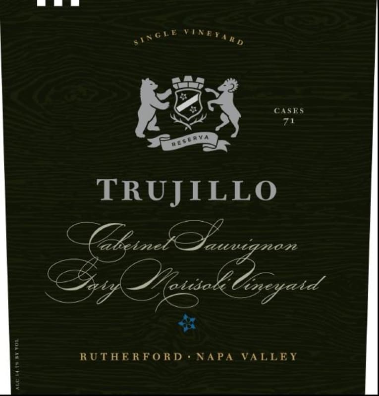 Trujillo Gary Morisoli Vineyard Cabernet Sauvignon 2014 Front Label