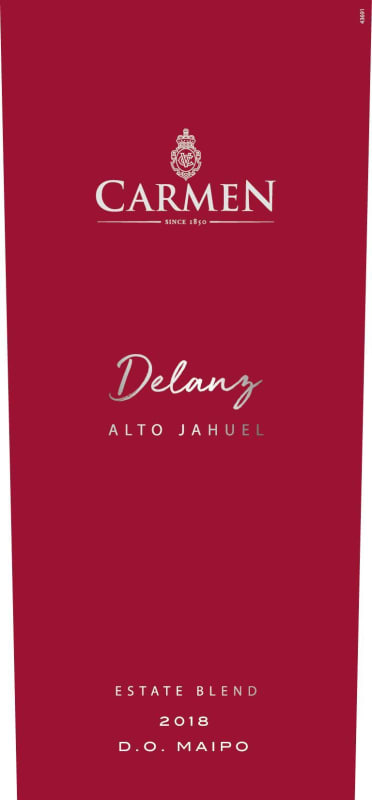 Carmen Alto Jahuel Delanz 2018 Front Label