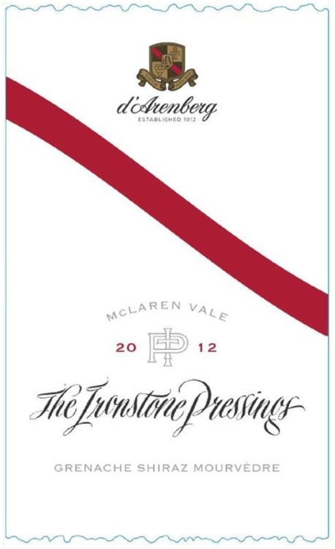 d'Arenberg The Ironstone Pressings GSM 2012 Front Label