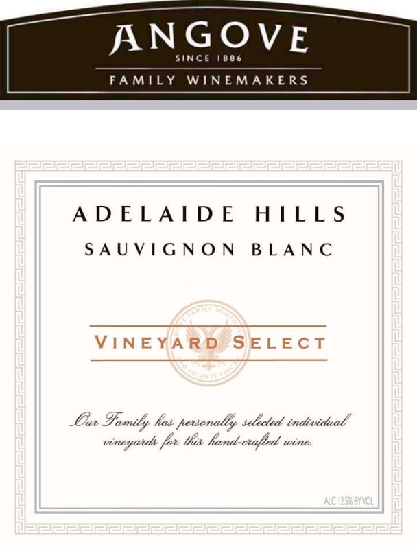 Angove Family Winemakers Adelaide Hills Vineyard Select Sauvignon Blanc 2009 Front Label