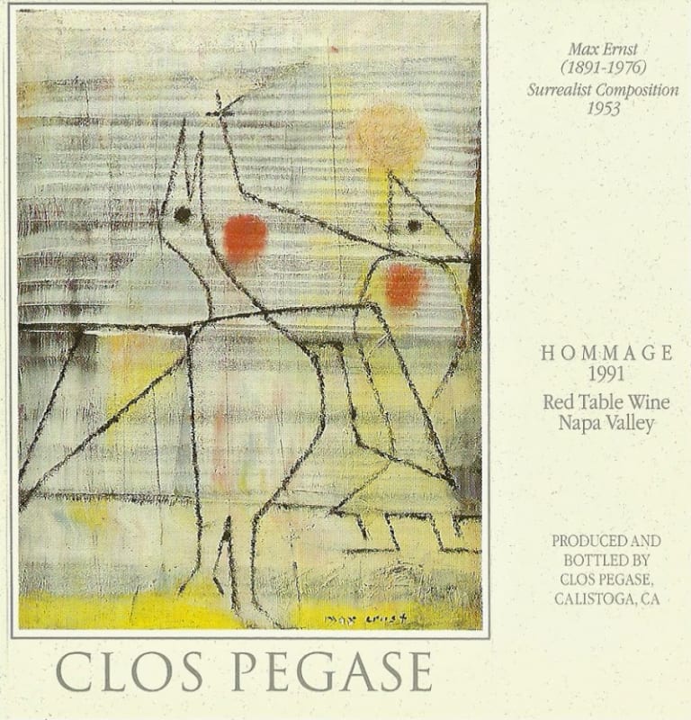 Clos Pegase Hommage Artist Series Reserve Cabernet Sauvignon 1991 Front Label