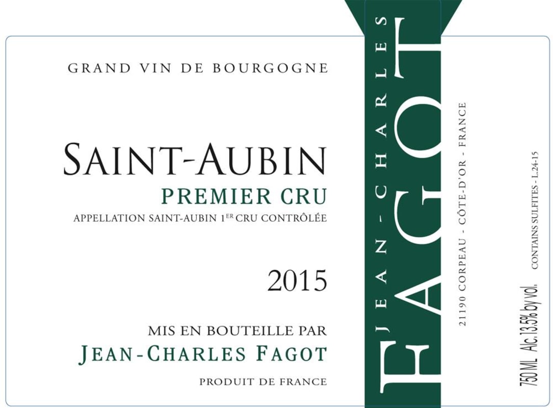 Domaine Jean-Charles Saint-Aubin Premier Cru 2015 Front Label