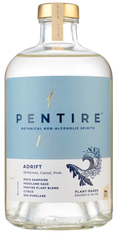 Pentire Adrift Botanical Spirit (Non-Alcoholic) (700ML) Front Bottle Shot