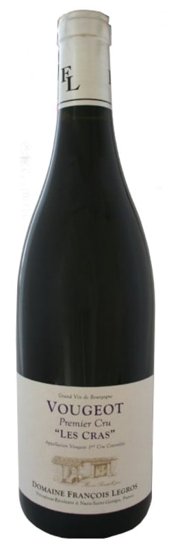 Domaine Francois Legros Vougeot Les Cras Premier Cru 2014 Front Bottle Shot
