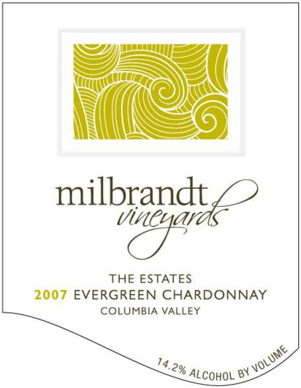 Milbrandt Evergreen Vineyard The Estates Chardonnay 2007 Front Label