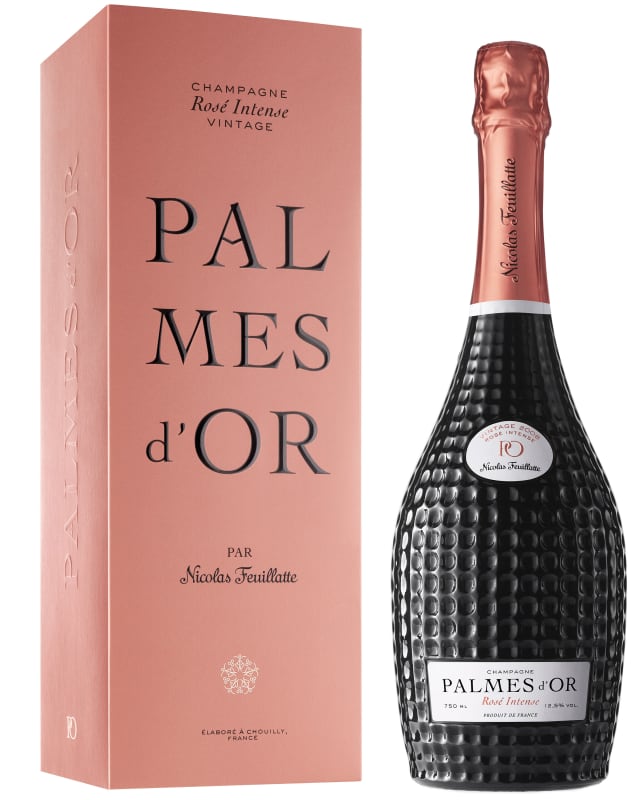 Nicolas Feuillatte Palmes d'Or Rose Intense with Gift Box 2008 Front Bottle Shot