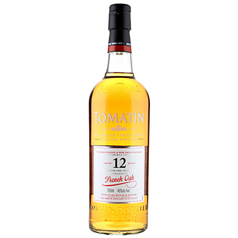 Tomatin 12 Year Old French Oak Single Malt Scotch Whisky Front Bottle Shot