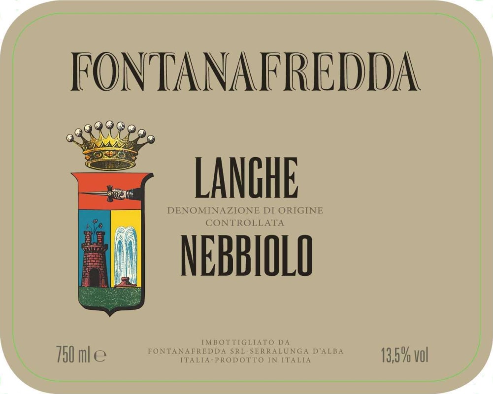 Fontanafredda Langhe Nebbiolo 2017 Front Label