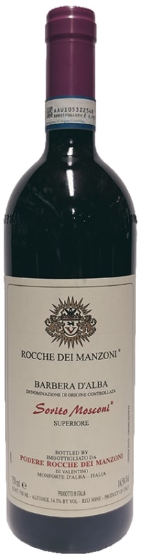 Rocche dei Manzoni Sorito Mosconi Barbera d'Alba 2008 Front Bottle Shot