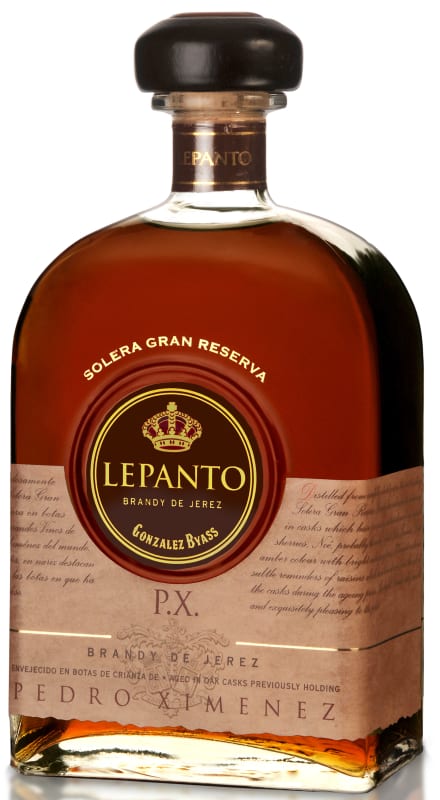 Lepanto PX Solera Gran Reserva Brandy Front Bottle Shot