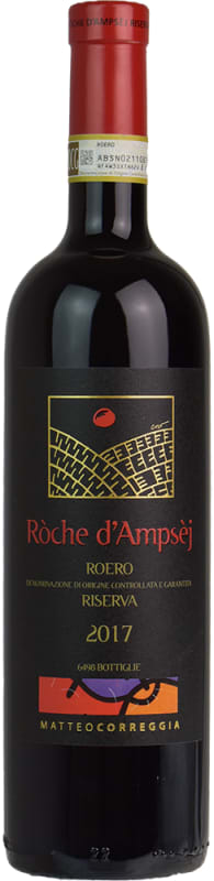 Matteo Correggia Roche d'Ampsej Roero Riserva 2017 Front Bottle Shot