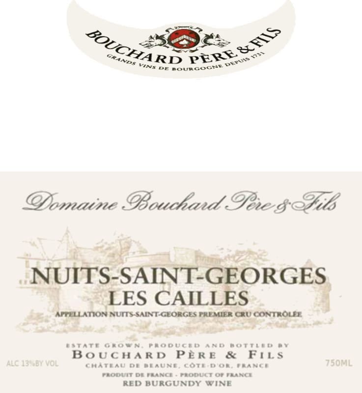 Bouchard Pere & Fils Nuits-Saint-Georges Les Cailles Premier Cru 2001 Front Label