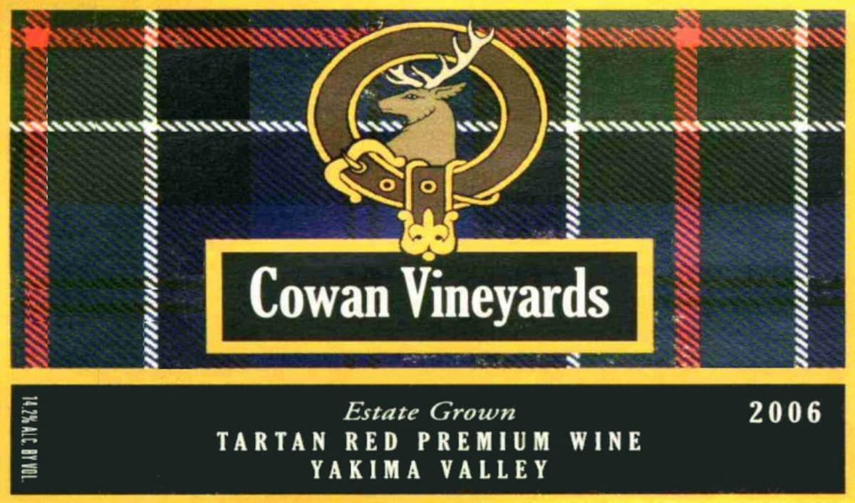 Cowan Vineyards Tartan Red 2006 Front Label