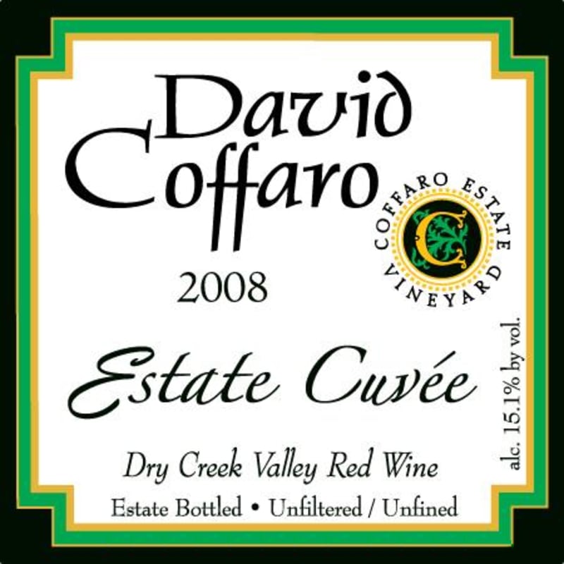 David Coffaro Estate Vineyard Estate Cuvee 2008 Front Label