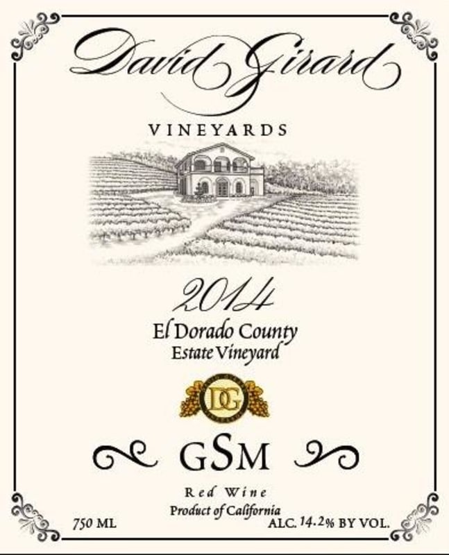 David Girard GSM DGV Estate 2014 Front Label