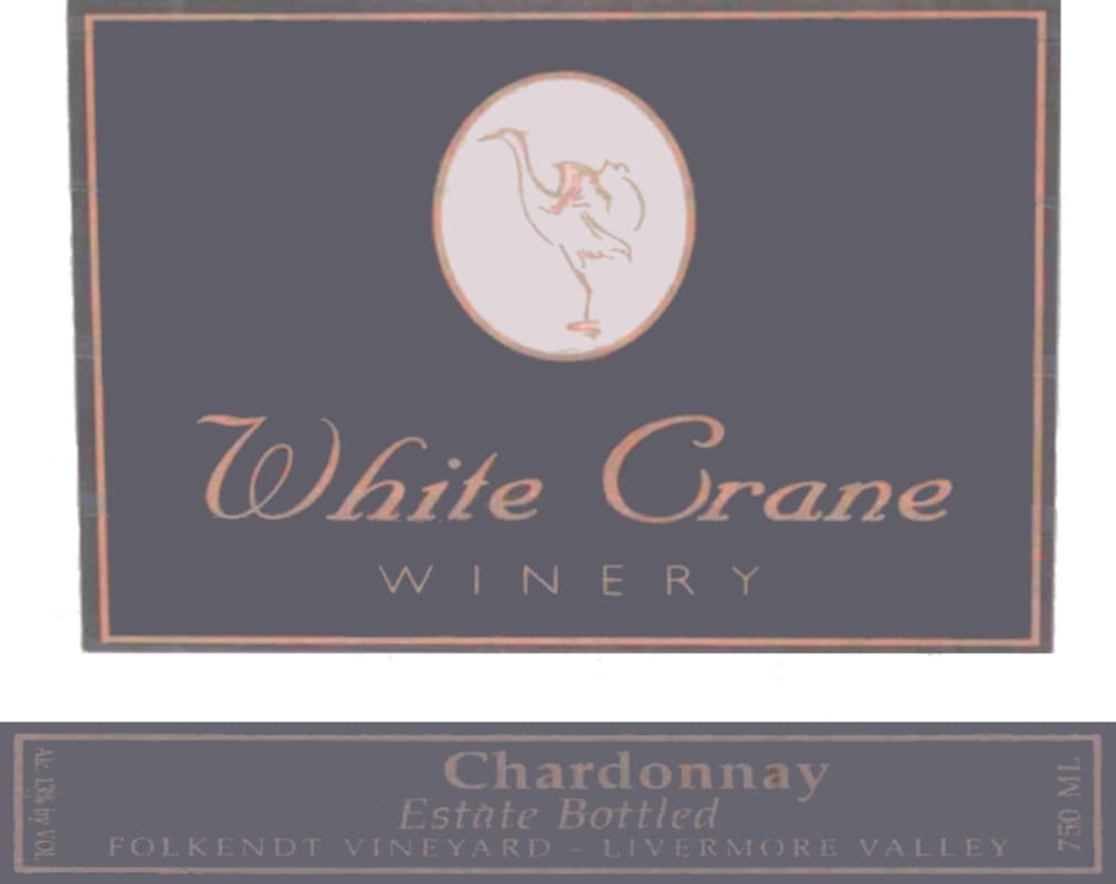 White Crane Winery Estate Chardonnay 2007 Front Label